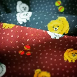 Pomeranian Fabric Printed