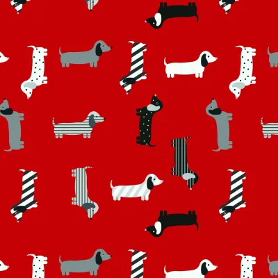 Design Red Dachshund Seamless 1 daschund_red